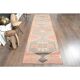 1970s Turkish Oushak Handmade Wool Cotton Orange Runner Rug 102x381