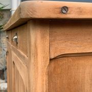 Grand Parisian buffet with billot and butterfly hinges, raw wood, 1930.