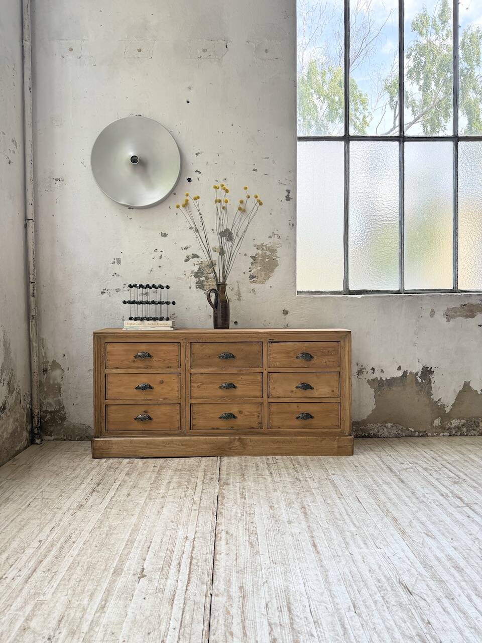 Pine craft cabinet with drawers