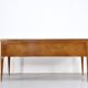 Midcentury Italian Desk In Walnut, Brass And Glass.