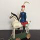 Soldat à cheval en bois à tirer