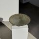 Cake stand on pedestal in glass with peacock feather effect D33 H10