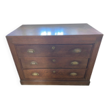 Meuble de métier, comptoir 3 tiroirs en chêne