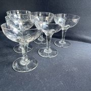 6 old champagne glasses – Blown glass