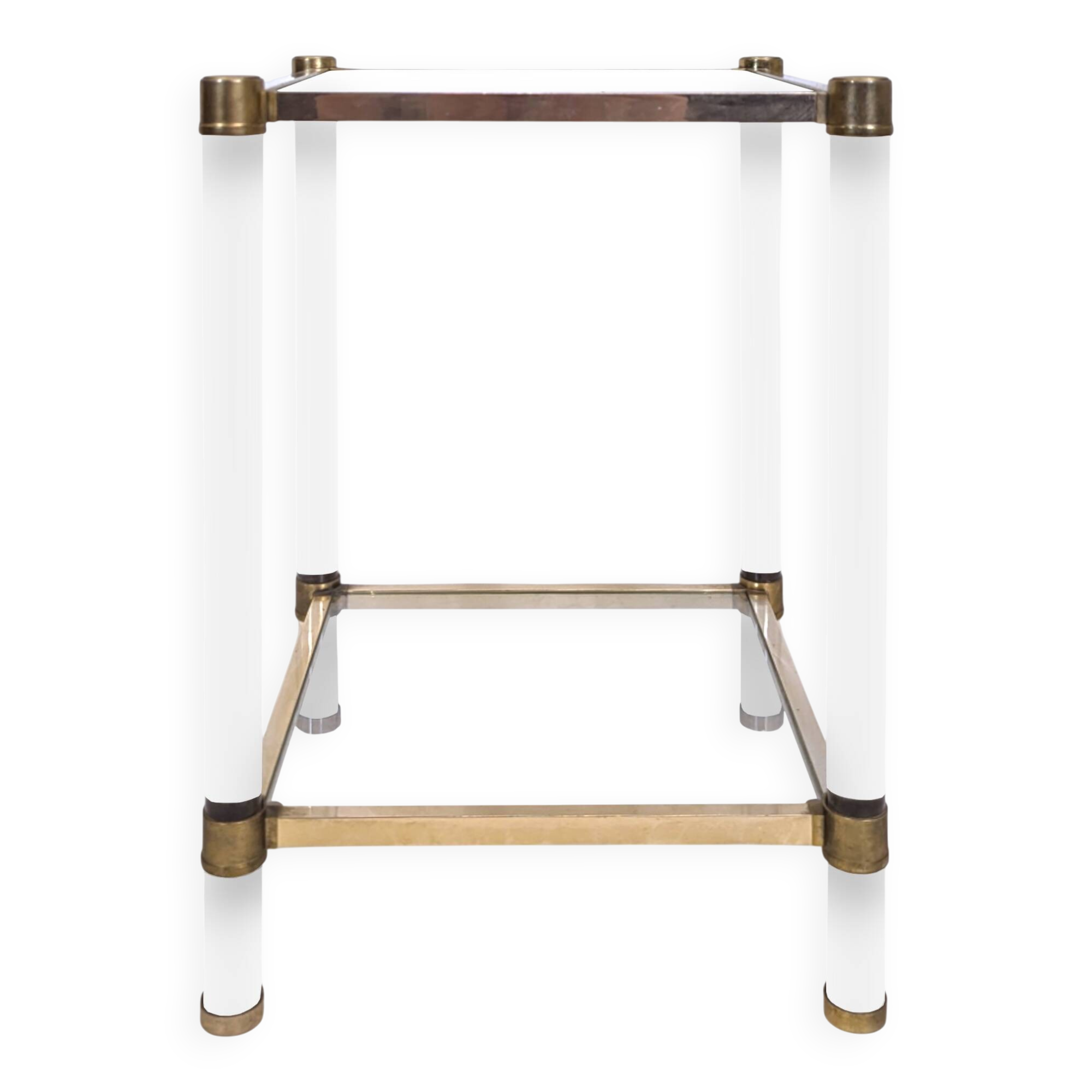 Italian style metal and plexiglass side table circa 1980