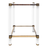 Italian style metal and plexiglass side table circa 1980