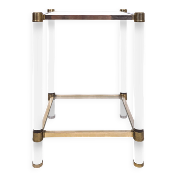 Italian style metal and plexiglass side table circa 1980