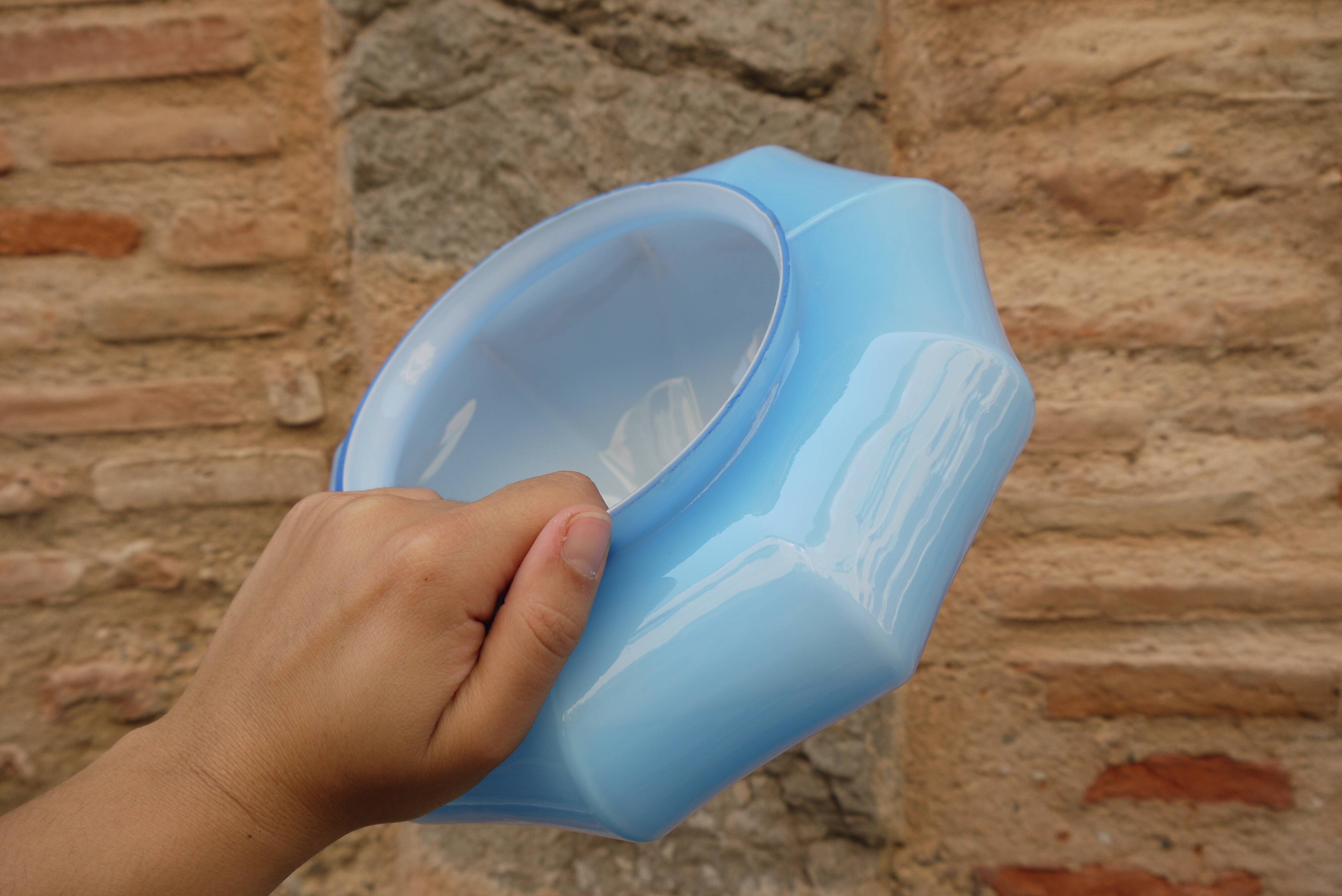 Blue glass diamond globe