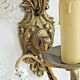Pair vintage french ornate single wall lights with crystal drops 3138