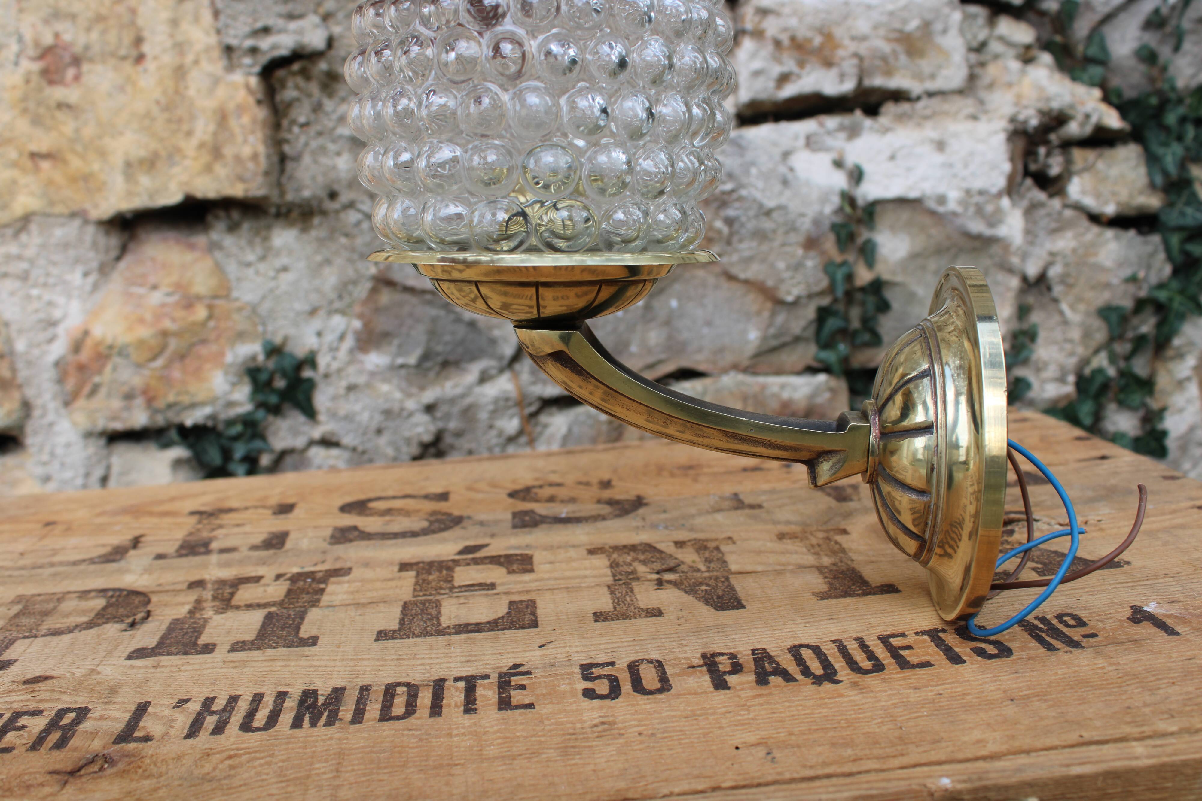 Sconce brass "pine apple" and glass