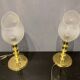 Murano Glass and Brass Table Lamps, 1980s, Set of 2