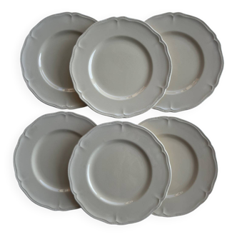Assiettes plates ivoire Faïencerie de Longchamp