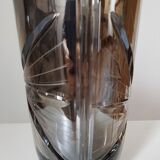 Vase en cristal gris argenté