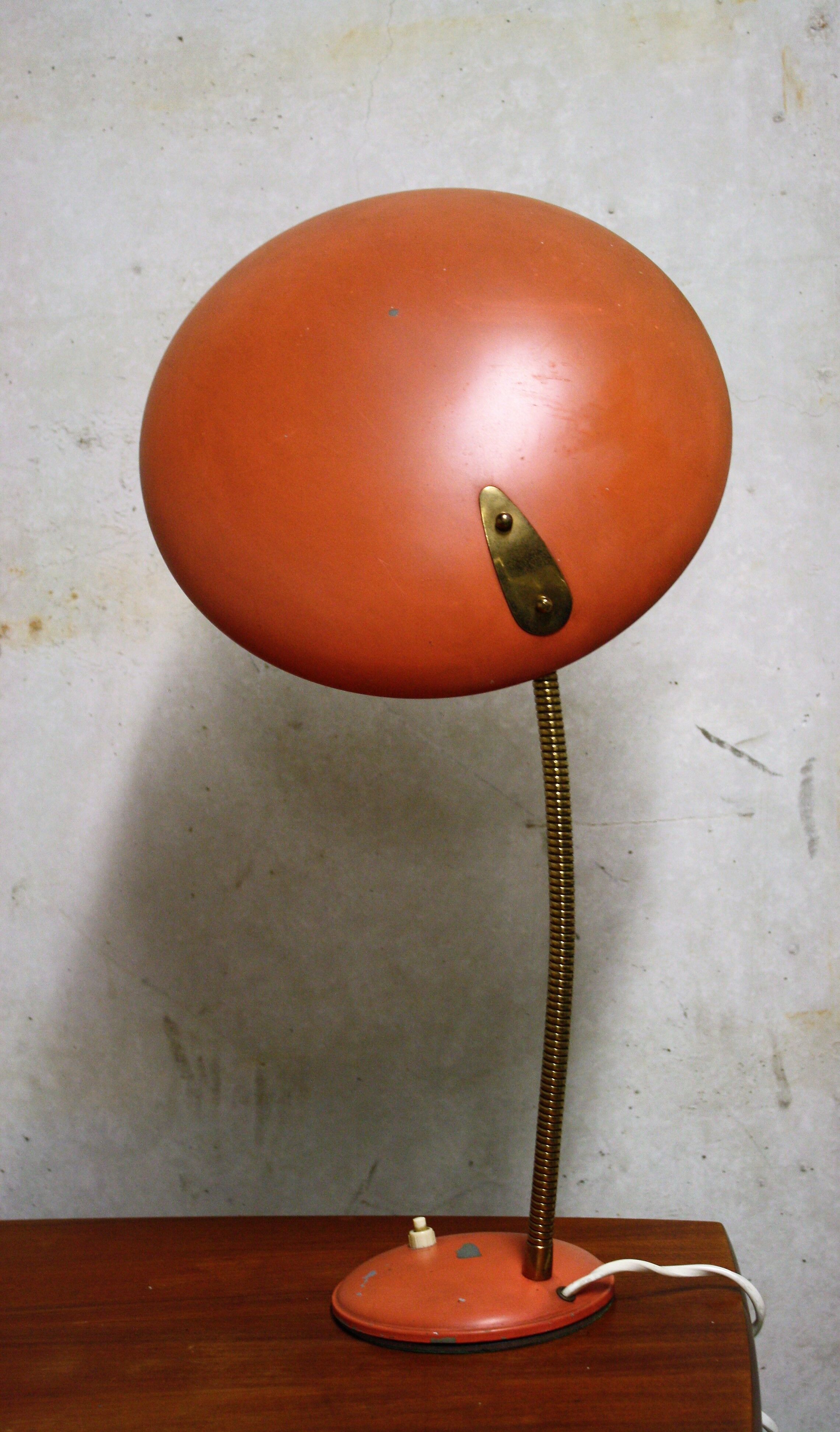 Orange midcentury table lamp by Philips, 1960s