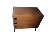 Commode 3 tiroirs teck René Jean Caillette