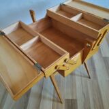 Sewing worker's feet compasses of the 60s