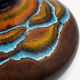 Vase galet en céramique émaillée polychrome vintage