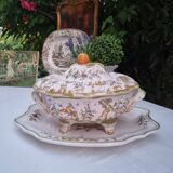 Large vintage French porcelain soup tureen from Moustiers Martres Tolosa