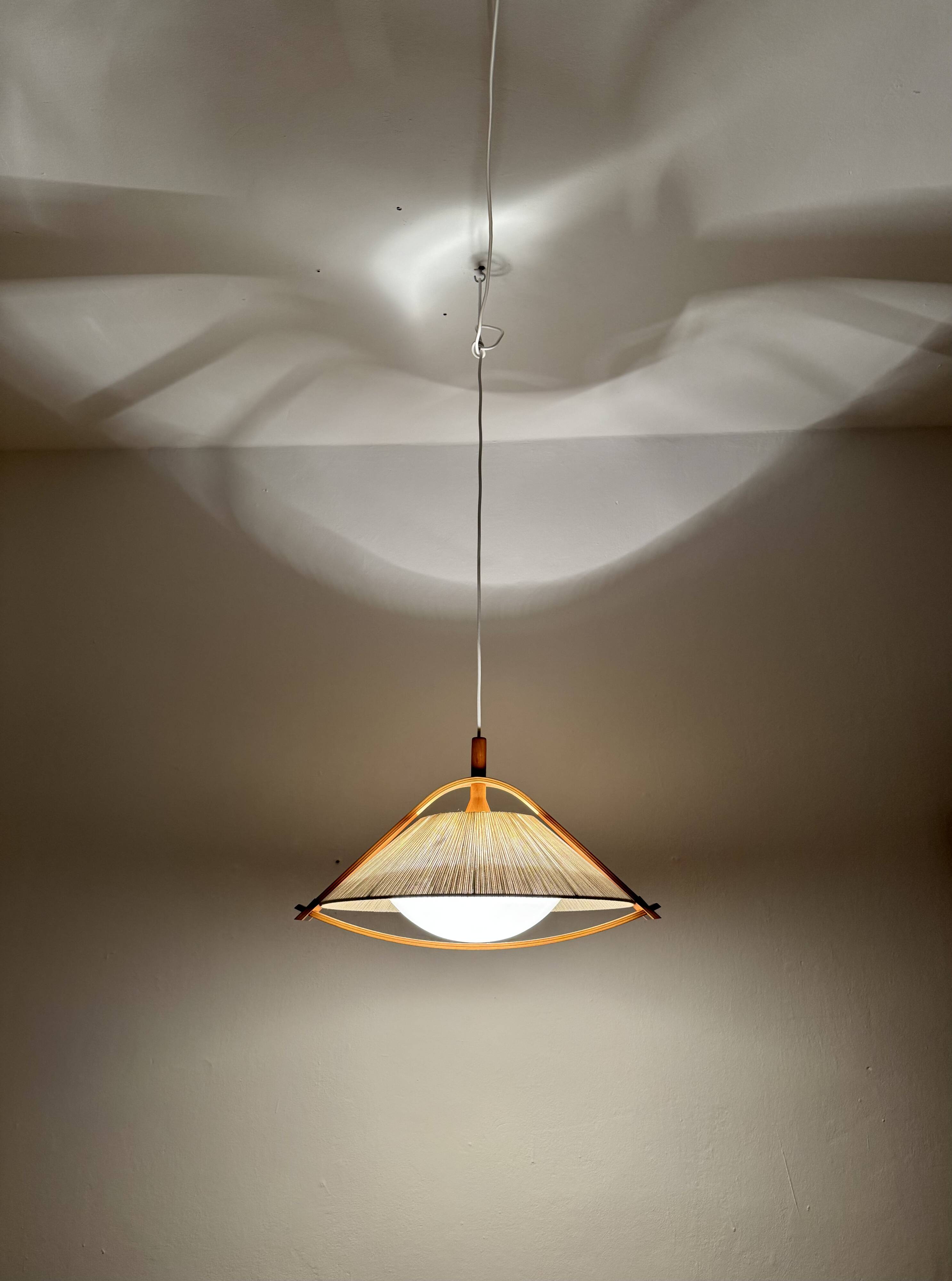Sisal and Walnut Pendant Lamp by Temde
