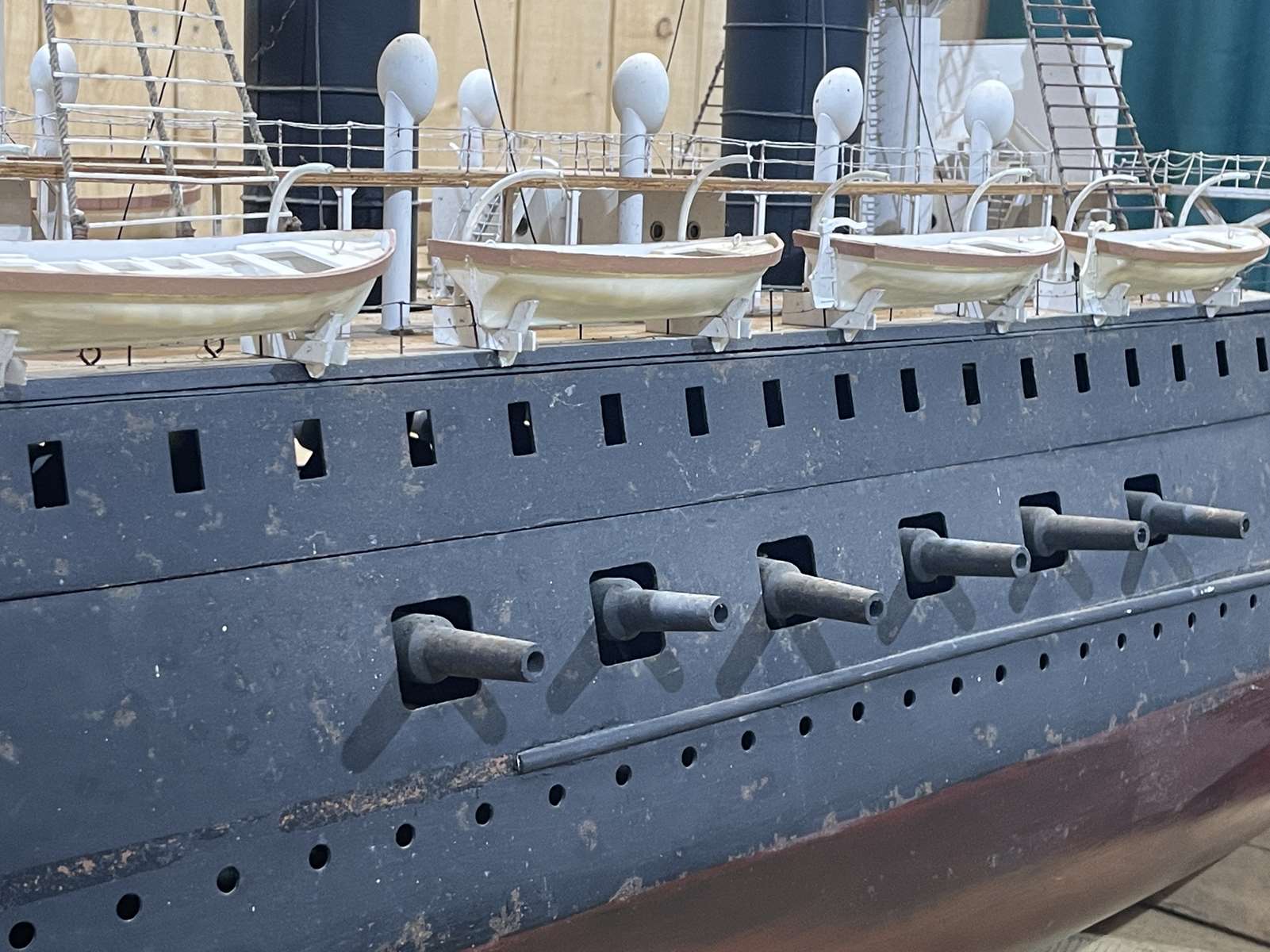 Model representing a battleship of the late nineteenth century