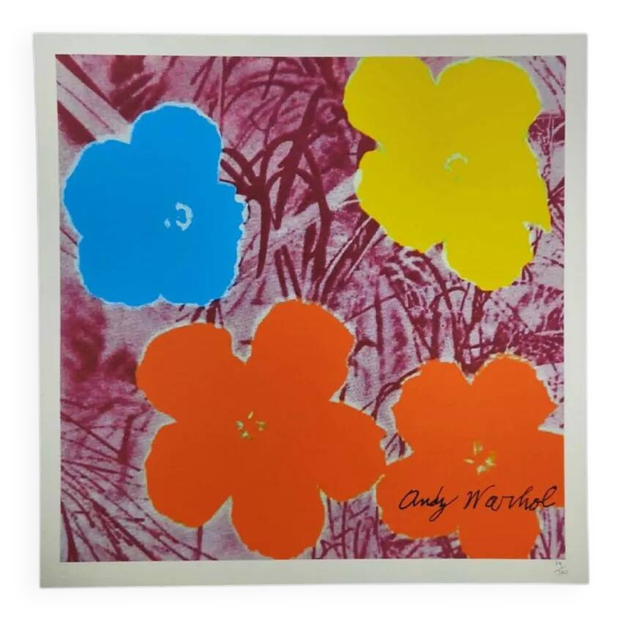 Lithographie en édition limitée "Fleurs" par Andy Warhol par CMOA. Après