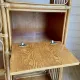 Large arch bookshelf "Pacific Rattan" sun cane bohemian chic
