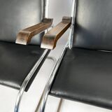 Pair of 1930s - 40s Bauhaus Cantilever Armchairs – Tubular Steel, Wooden Arms