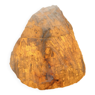 Grande lampe de table brutaliste - albâtre - années 1970 - vintage - fabriquée en Italie