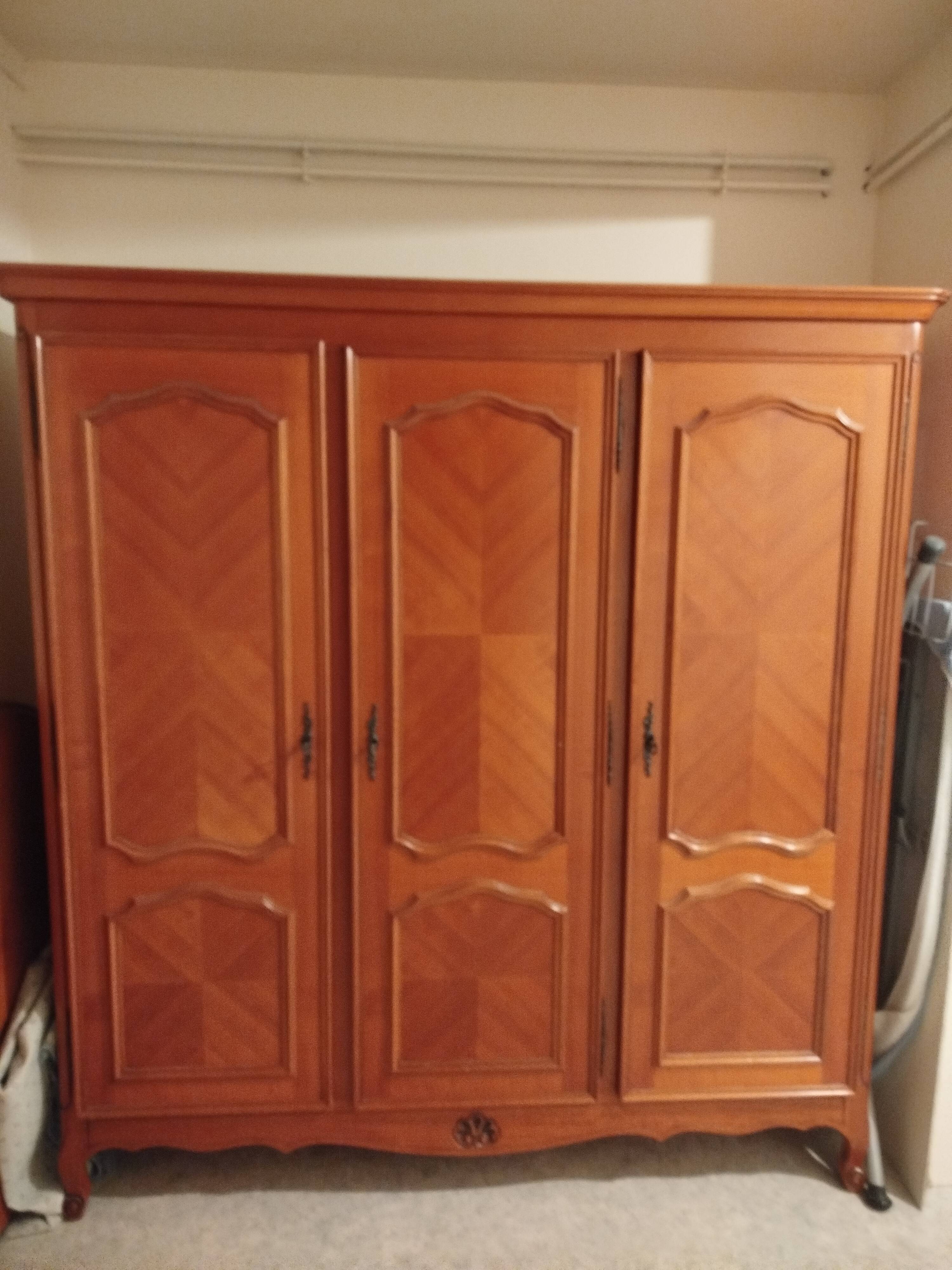 Grande Armoire Merisier - 3 Portes - Style Campagne Chic / Inspiration Loui