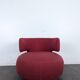 Roche Bobois swivel chair in red fabric with 2000s patterns.