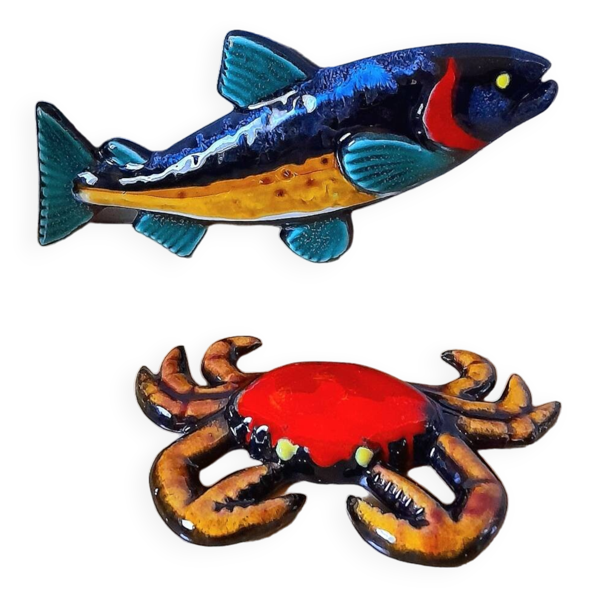Ceramic fish and crab 1960
