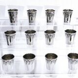12 silver liqueur glasses