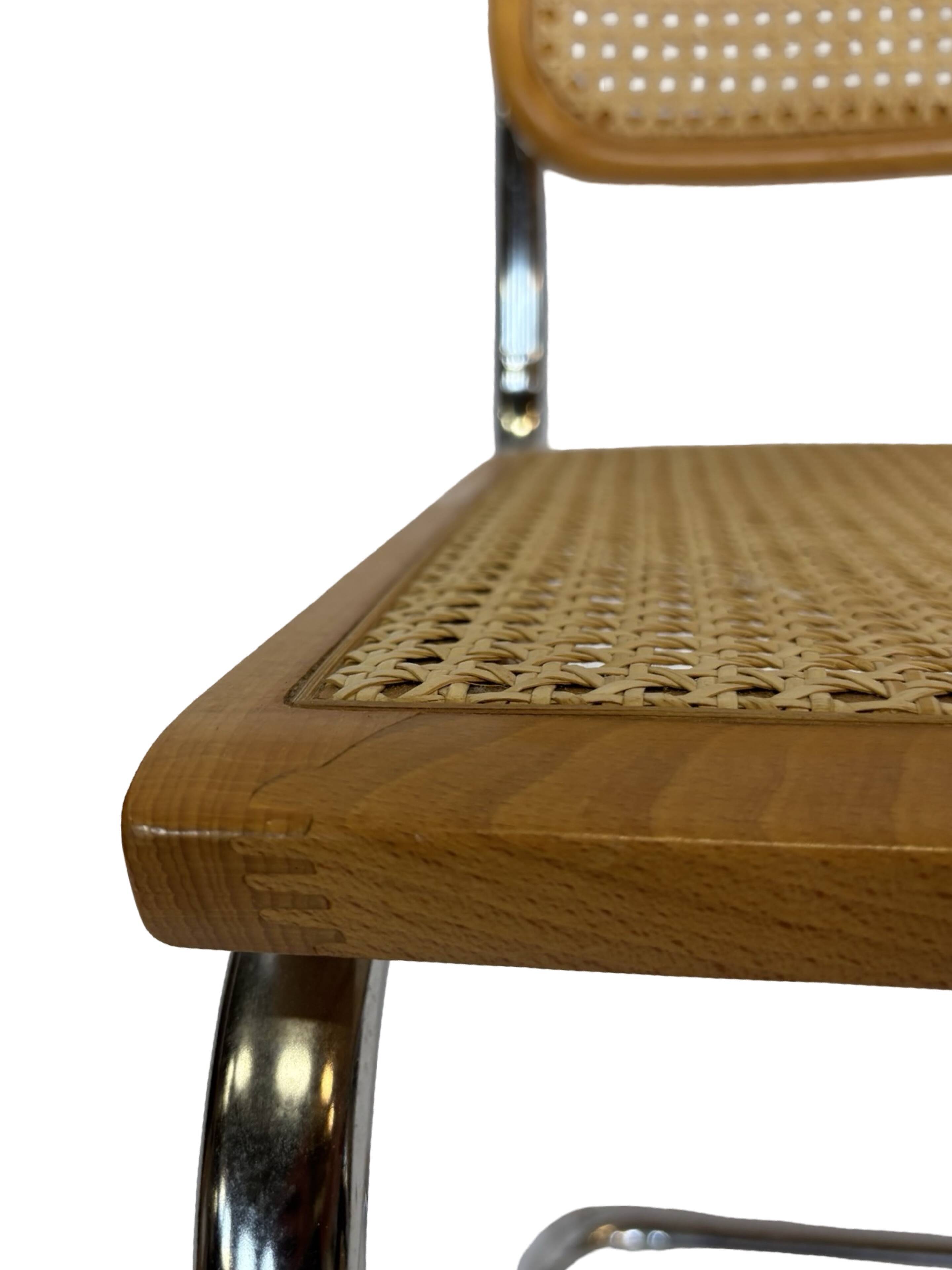 Set of 4 chairs Cesca B32 designed by Marcel Breuer design made in Italy