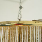 Chandelier 4 lights mazzega glass white gold 60