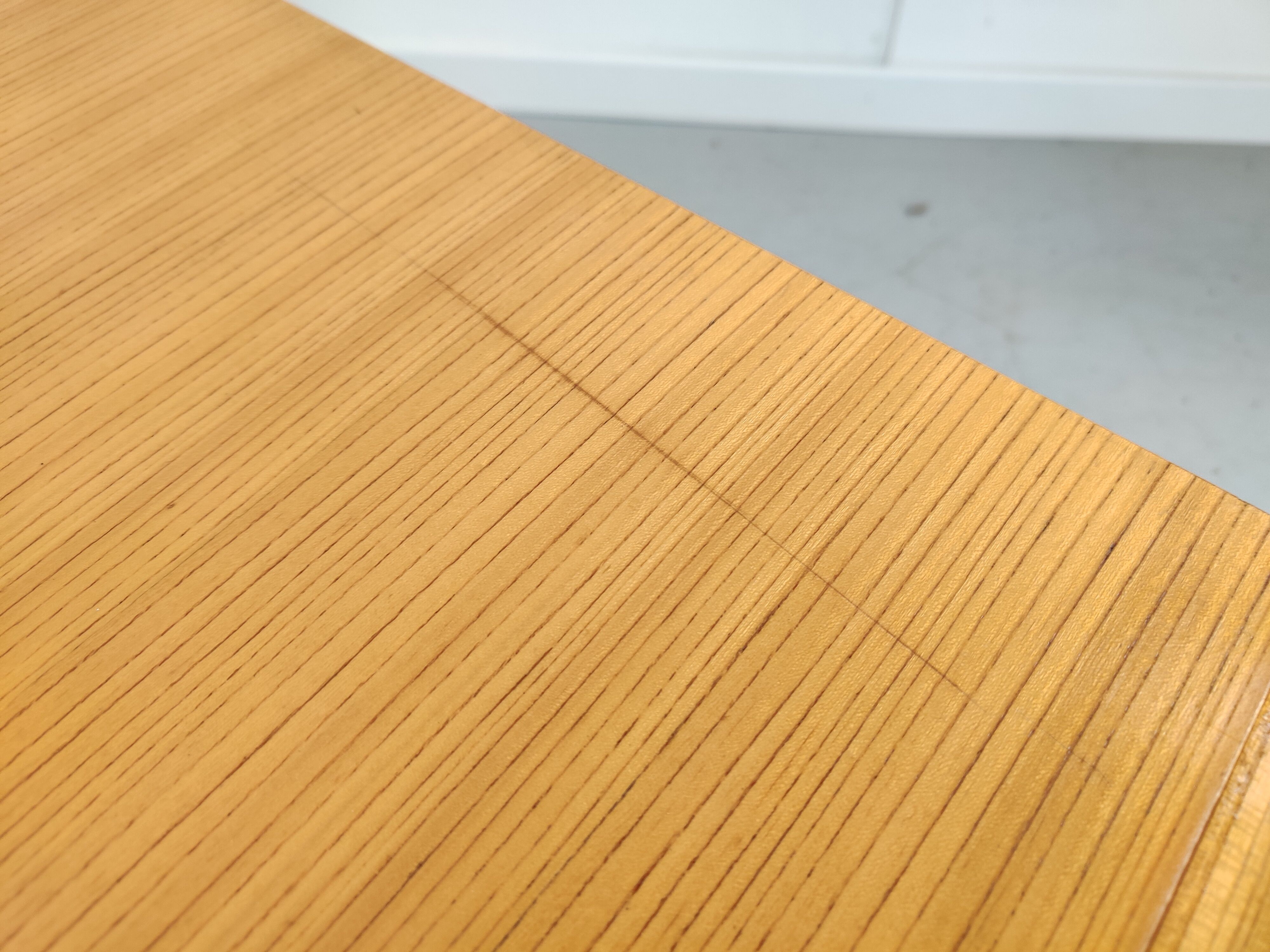 Pair of Scandinavian bedside tables, wood and metal 60s