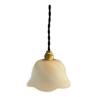 Thick glass tulip pendant light