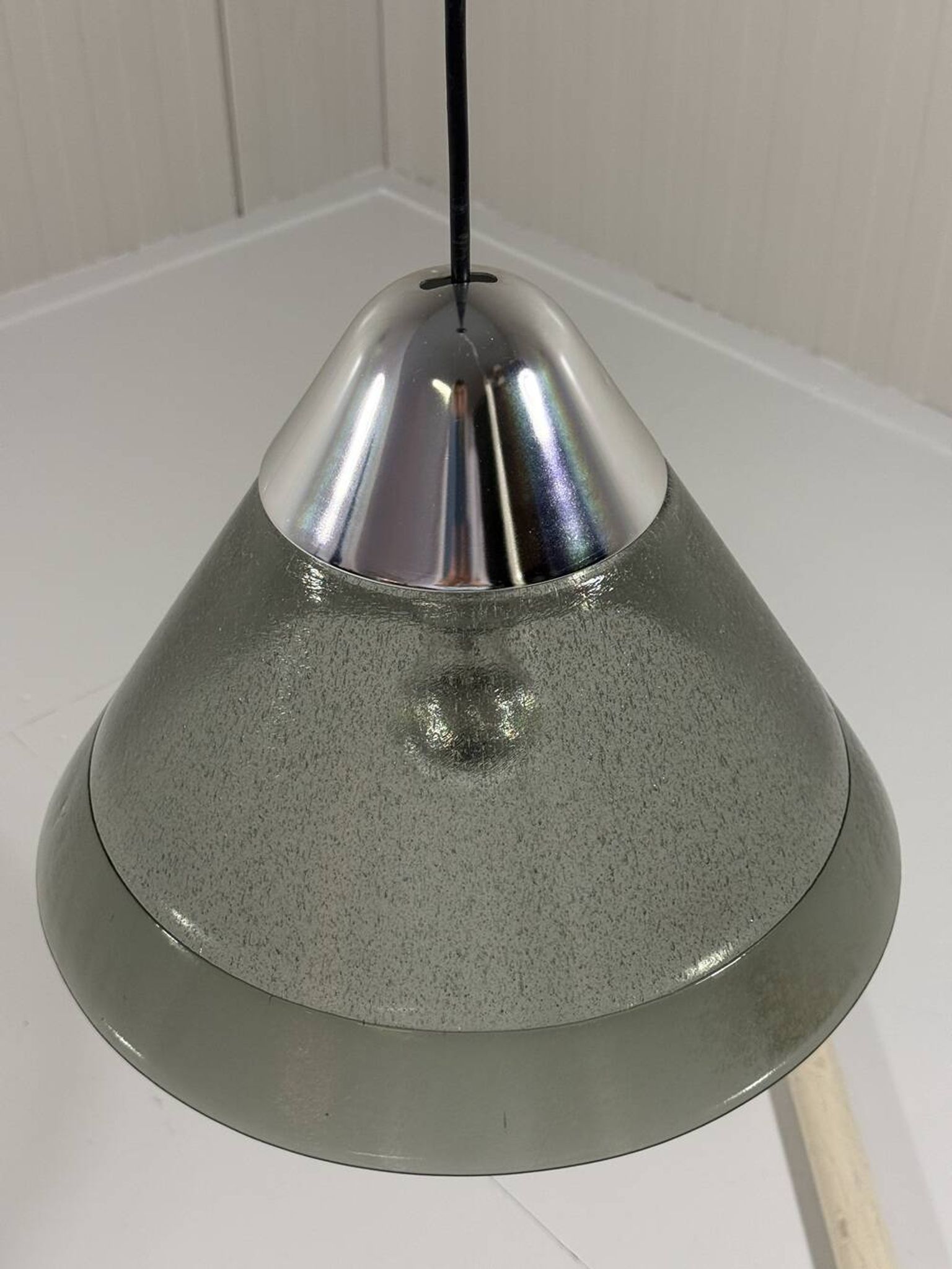 Peill & Putzler cone shaped glass hanging lamp, Germany