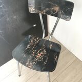Set of 4 chairs in marbled formica