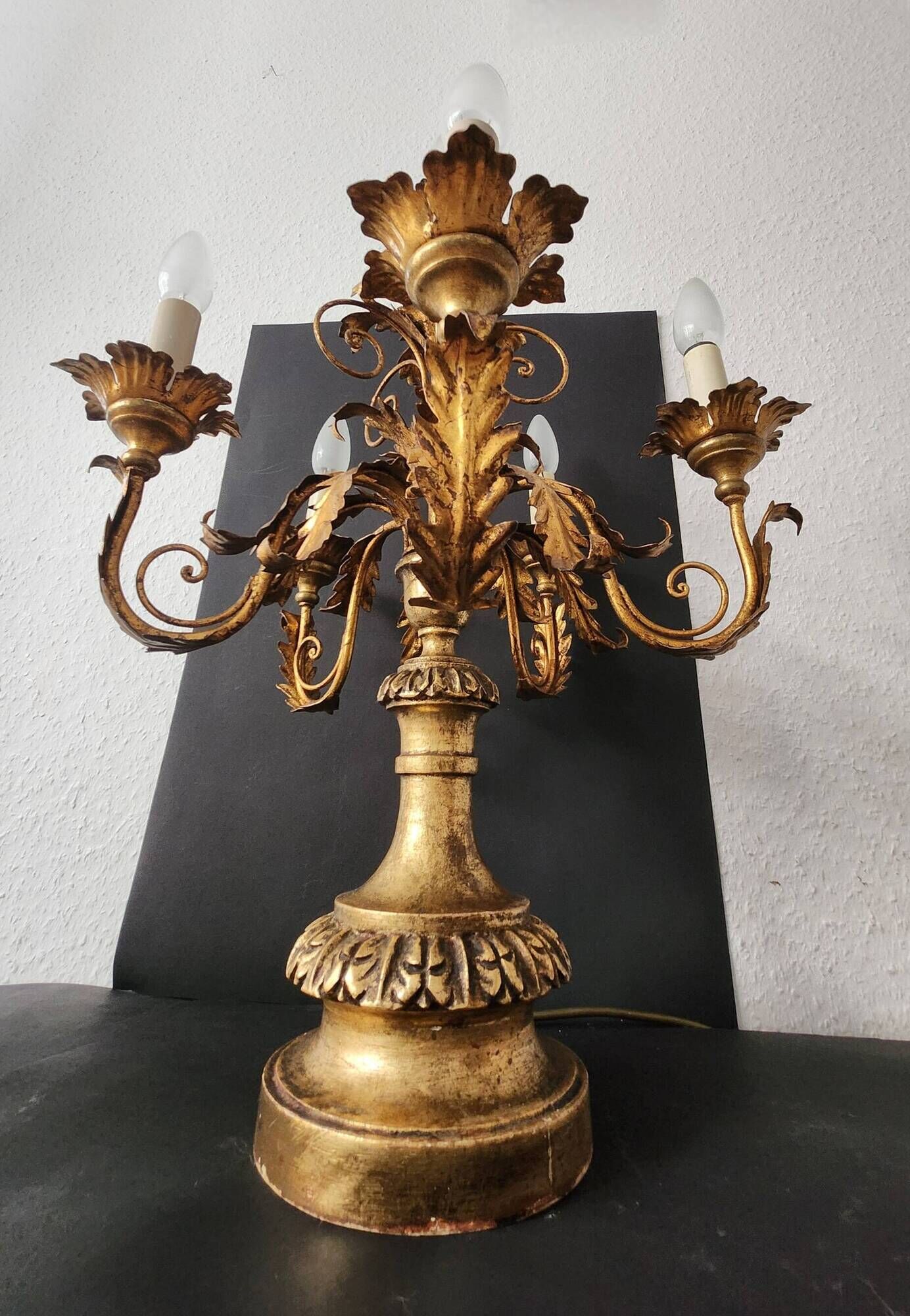 Antique gilded hand-forged hand-carved Florentine Louis XV, Italy