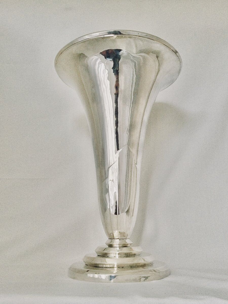 Art Deco silver vase Georges Lecomte