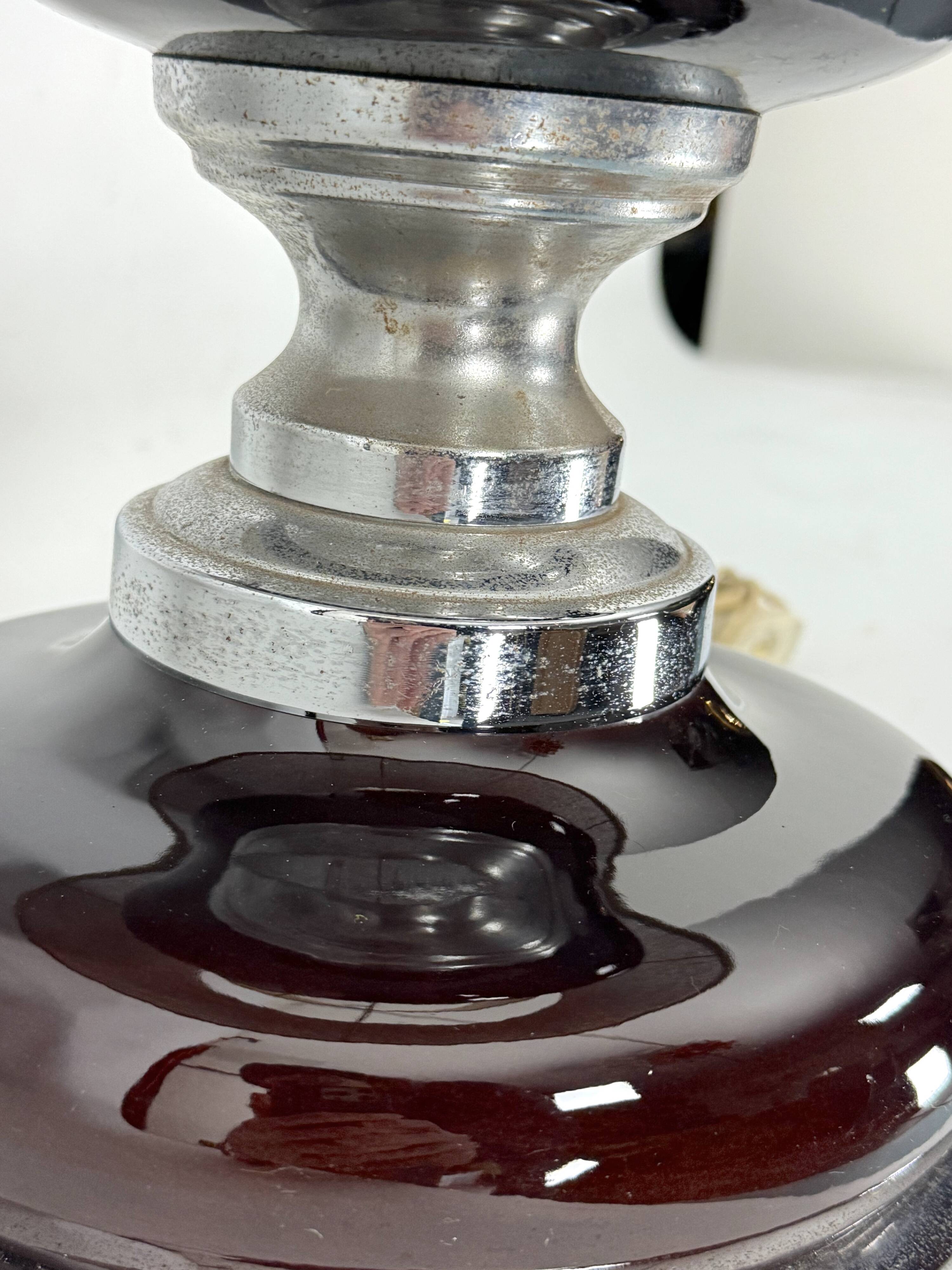 Space age Table lamp in chrome and lacquer. Italy 1970s