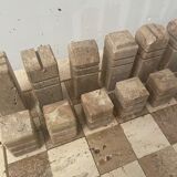 Travertine chess set 1970