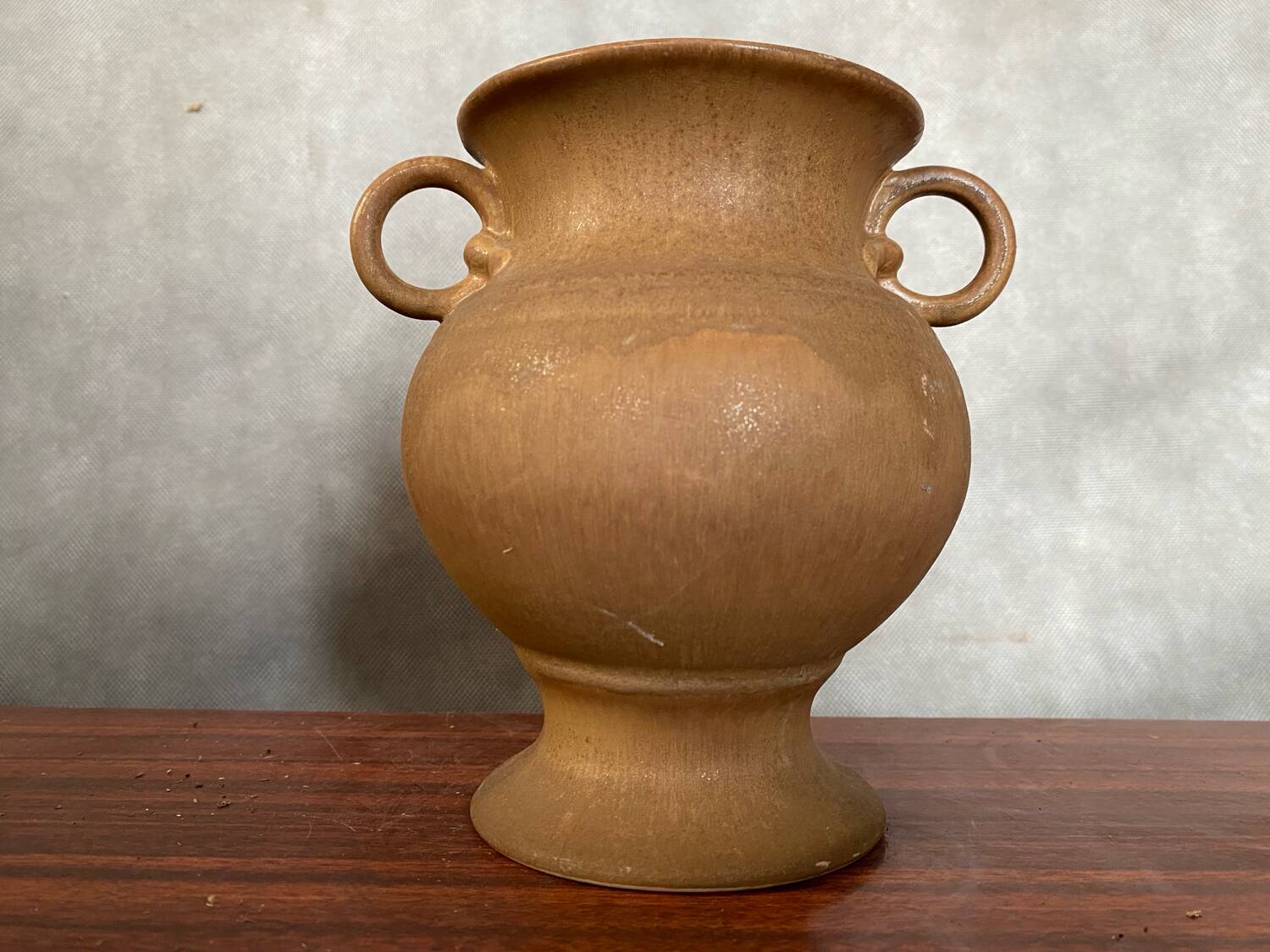 Antique vase with handles rhodes france ceramic beige vintage