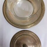 Glass and Brass Candy Dish with Bowl