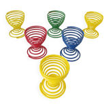 Set of 6 spring, spiral egg cups