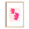Painting on paper - h190 - neon pink - signed eawy