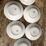 Set of 6 Art Deco Deep Plates - Moulin des Loups Orchies - Model PAX