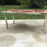 Coffee table "La grange" Vallauris vintage ceramic mosaic