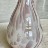 Clichy vase 1900 speckled opaline white and pink