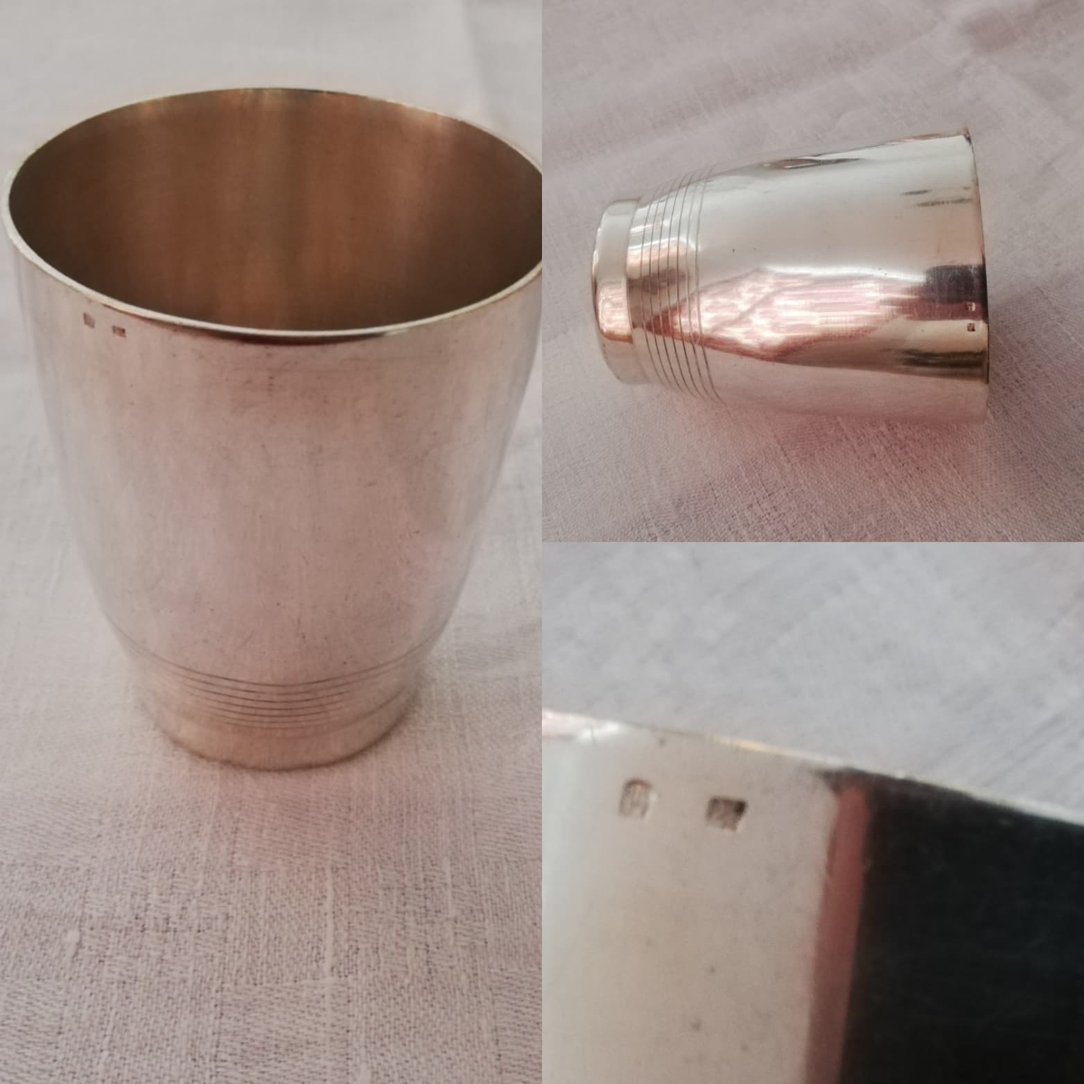 Set of 7 timpani in silver metal